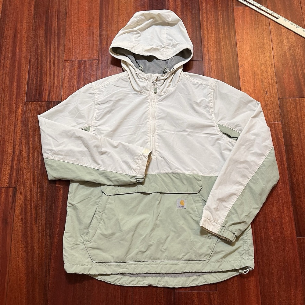 Carhartt Rain Defender Paxton Hoodie Mens Medium 8-10 Green 1/4 Zip 105861 GK9